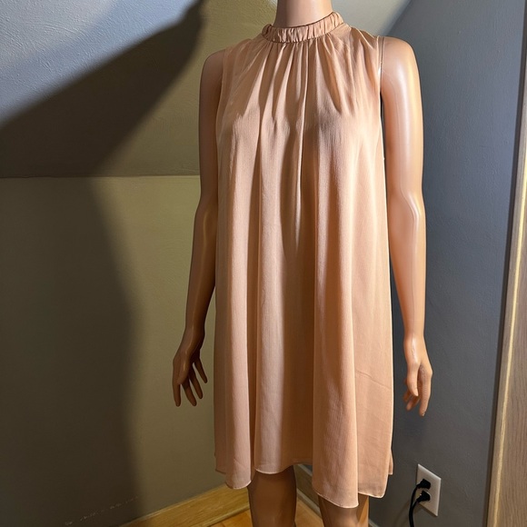 WAYF Peach Halter Neck Sleeveless A-Line Mini Dress Size Medium - Picture 3 of 4